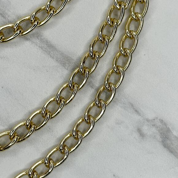 Gold Tone Draped Multi Strand Chain Belt Y2K Festival One Size (OS) ✨ - Picture 3 of 12